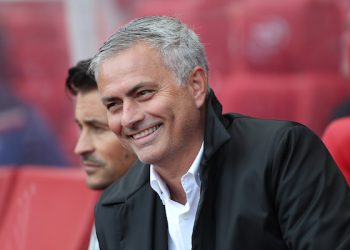 Jose Mourinho manager of Manchester United in the dug out  prior to the Premier League match against Stoke City at the Bet 365 Stadium, Stoke-on-Trent.
Picture by Michael Sedgwick/Focus Images Ltd +44 7900 363072
09/09/2017
