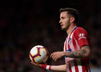 MADRID, SPAIN - APRIL 02: Saul Niguez of Atletico de Madrid in action during the La Liga match between Club Atletico de Madrid and Girona FC at Wanda Metropolitano on April 02, 2019 in Madrid, Spain. (Photo by Quality Sport Images/Getty Images)