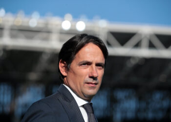 BERGAMO, ITALY - JANUARY 31: Simone Inzaghi, head coach of SS Lazio looks on ahead of the Serie A match between Atalanta BC  and SS Lazio at Gewiss Stadium on January 31, 2021 in Bergamo, Italy. Sporting stadiums around Italy remain under strict restrictions due to the Coronavirus Pandemic as Government social distancing laws prohibit fans inside venues resulting in games being played behind closed doors. (Photo by Emilio Andreoli/Getty Images)
