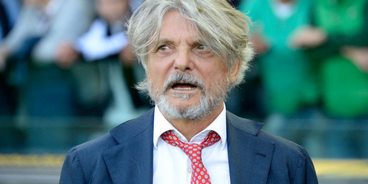 UDINE, ITALY - SEPTEMBER 30:  Massimo Ferrero president of Sampdoria looks on during the Serie A match between Udinese Calcio and UC Sampdoria at Stadio Friuli on September 30, 2017 in Udine, Italy.  (Photo by Dino Panato/Getty Images)