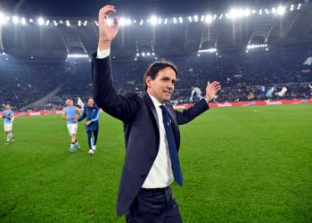 ROME, ITALY - DECEMBER 07:  SS Lazio head coach Simone Inzaghi celebrates a winner game after the Serie A match between SS Lazio and Juventus at Stadio Olimpico on December 7, 2019 in Rome, Italy.  (Photo by Marco Rosi/Getty Images)