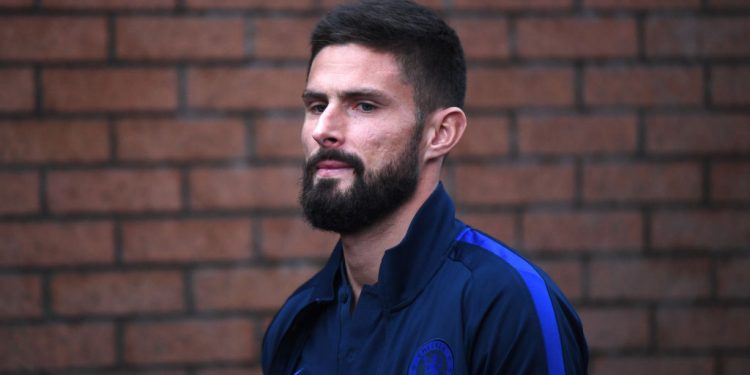 BURNLEY, ENGLAND - OCTOBER 26: Olivier Giroud of Chelsea arrives at the stadium prior to the Premier League match between Burnley FC and Chelsea FC at Turf Moor on October 26, 2019 in Burnley, United Kingdom. (Photo by Laurence Griffiths/Getty Images)