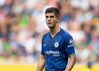 MOENCHENGLADBACH, GERMANY - AUGUST 03: Christian Pulisic of FC Chelsea looks on during the pre-season friendly match between Borussia Moenchengladbach and FC Chelsea at Borussia-Park on August 3, 2019 in Moenchengladbach, Germany. (Photo by TF-Images/Getty Images)