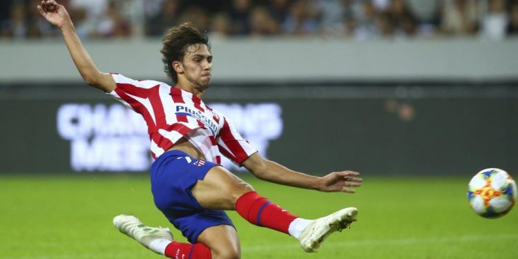 STOCKHOLM, SWEDEN - AUGUST 10: Joao Felix of Atletico Madrid scores a goal to make the score 2-1 during the International Champions Cup match between Atletico Madrid and Juventus on August 10, 2019 in Stockholm, Sweden. (Photo by Charlie Crowhurst/International Champions Cup/Getty Images)