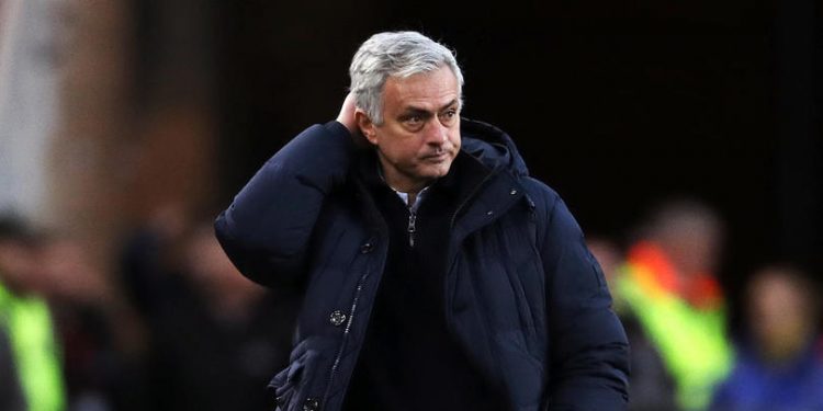 Tottenham Hotspur manager Jose Mourinho appears dejected during the FA Cup third round match at the Riverside Stadium, Middlesbrough.