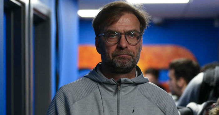 SHREWSBURY, ENGLAND - JANUARY 26: Jurgen Klopp the head coach / manager of Liverpool during the FA Cup Fourth Round match between Shrewsbury Town and Liverpool at New Meadow on January 26, 2020 in Shrewsbury, England. (Photo by James Baylis - AMA/Getty Images)