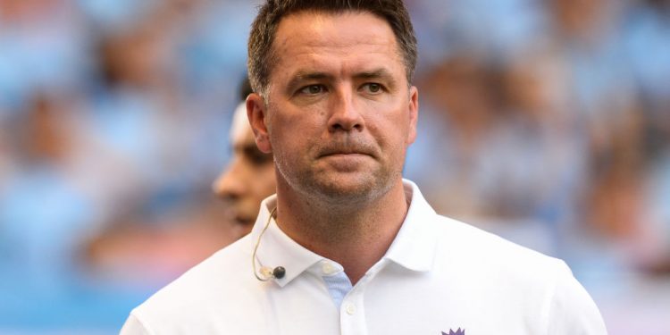 SHANGHAI, CHINA - JULY 20: Ex Newcastle and England Striker Michael Owen looks on during the Premier League Asia Trophy match between Newcastle United and West Ham United at Hongkou Football Stadium on July 20, 2019 in Shanghai, China. (Photo by Serena Taylor/Newcastle United via Getty Images)