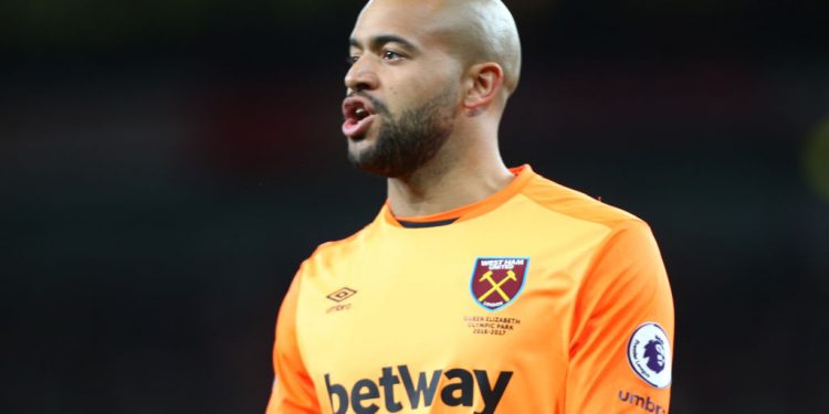 West Ham United's Darren Randolph
during the EPL Premier League match between Arsenal and West Ham United at The Emirates, London, England on 05 April 2017. 

 (Photo by Kieran Galvin/NurPhoto via Getty Images)