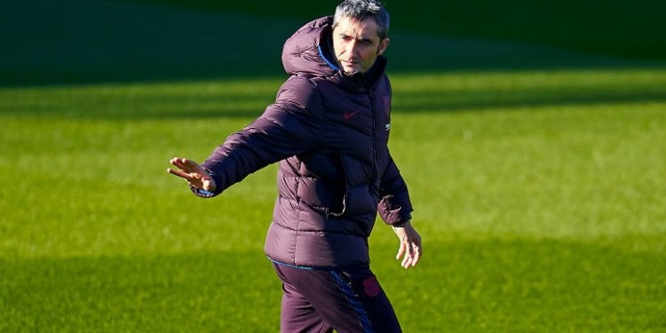BARCELONA, SPAIN - JANUARY 05: Ernesto Valverde, head coach of FC Barcelona during a training session at Estadi Johan Cruyff on January 05, 2020 in Barcelona, Spain. (Photo by Quality Sport Images/Getty Images)