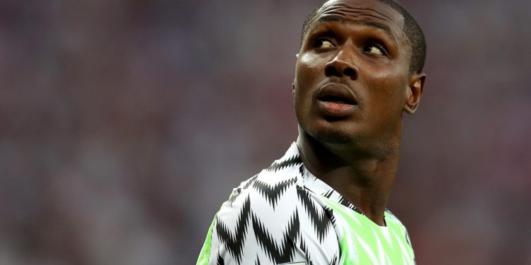 VOLGOGRAD, RUSSIA - JUNE 22:  Odion Ighalo of Nigeria looks on during the 2018 FIFA World Cup Russia group D match between Nigeria and Iceland at Volgograd Arena on June 22, 2018 in Volgograd, Russia.  (Photo by Catherine Ivill/Getty Images)