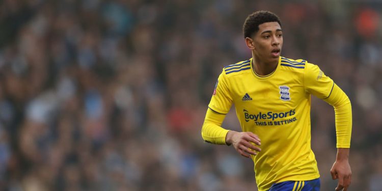 BIRMINGHAM, ENGLAND - JANUARY 25: Jude Bellingham of Birmingham City during the FA Cup Fourth Round match between Coventry City and Birmingham City at St Andrew's Trillion Trophy Stadium on January 25, 2020 in Birmingham, England. (Photo by James Williamson - AMA/Getty Images)