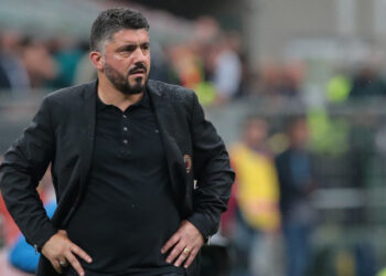 MILAN, ITALY - MAY 20:  AC Milan coach Ivan Gennaro Gattuso looks on during the serie A match between AC Milan and ACF Fiorentina at Stadio Giuseppe Meazza on May 20, 2018 in Milan, Italy.  (Photo by Emilio Andreoli/Getty Images)