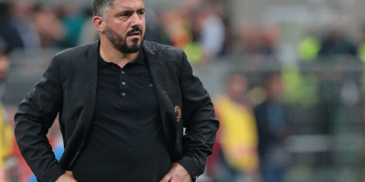 MILAN, ITALY - MAY 20:  AC Milan coach Ivan Gennaro Gattuso looks on during the serie A match between AC Milan and ACF Fiorentina at Stadio Giuseppe Meazza on May 20, 2018 in Milan, Italy.  (Photo by Emilio Andreoli/Getty Images)