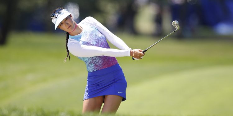 Mandatory Credit: Photo by ddp USA/REX/Shutterstock (8980475fq)
Michelle Wie chips during the final round of the KPMG Women's PGA Championship golf tournament at Olympia Fields Country Club - North
KPMG Women's PGA Championship golf tournament, Final Round, Olympia Fields Country Club, USA - 02 Jul 2017