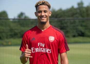 ST ALBANS, ENGLAND - JULY 24: New Arsenal signing William Saliba during a training session at London Colney on July 24, 2019 in St Albans, England. (Photo by Alan Walter - Arsenal FC/Arsenal FC via Getty Images)