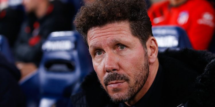 VILLAREAL, SPAIN - DECEMBER 06: Diego Simeone of Atletico de Madrid focused in the match before the Liga match between Villarreal CF  and Club Atletico de Madrid at Estadio de la Ceramica on December 06, 2019 in Villareal, Spain. (Photo by Eric Alonso/Getty Images)