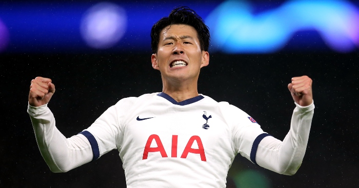 Tottenham Hotspur's Son Heung-min celebrates scoring his side's first goal of the game during the UEFA Champions League match at Tottenham Hotspur Stadium, London. PA Photo. Picture date: Tuesday October 1, 2019. See PA story SOCCER Tottenham. Photo credit should read: Steven Paston/PA Wire.