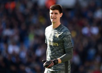 MADRID, SPAIN - DECEMBER 07: Thibaut Courtois of Real Madrid looks on during the La Liga match between Real Madrid CF and RCD Espanyol at Estadio Santiago Bernabeu on December 07, 2019 in Madrid, Spain. (Photo by Denis Doyle/Getty Images)