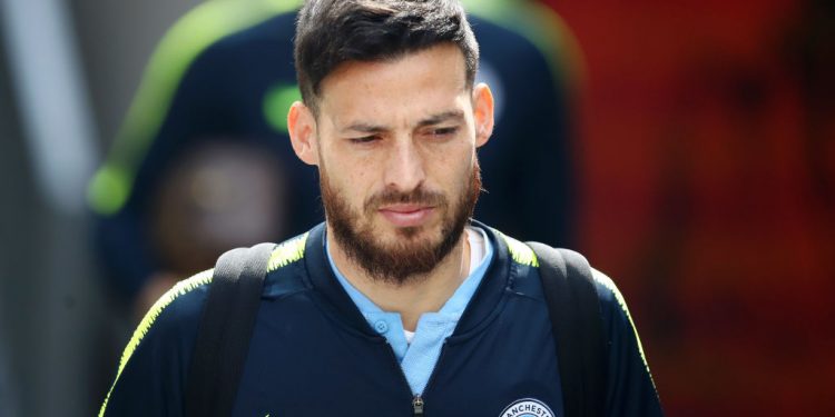 LONDON, ENGLAND - APRIL 14:  David Silva of Manchester City arrives prior to the Premier League match between Crystal Palace and Manchester City at Selhurst Park on April 14, 2019 in London, United Kingdom. (Photo by Julian Finney/Getty Images)