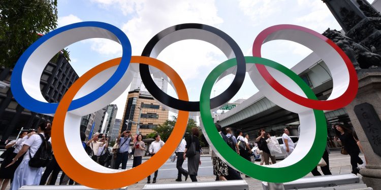Mandatory Credit: Photo by Aflo/Shutterstock (10346040b)
The Olympic Rings adorn an event square which opens at Tokyo's Nihonbashi to mark just one year to the start of the 2020 Tokyo Olympics and Paralympics.
Tokyo Olympic Games One Year to Go, Japan - 24 Jul 2019