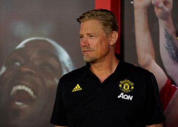 BEIJING, CHINA - JULY 03:  Manchester United Club legends Peter Schmeichel attends a press conference during Manchester United Creates New Online & Offline Experiences To Engage Fans In China on July 3, 2019 in Beijing, China. (Photo by Fred Lee/Getty Images)