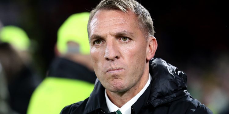 GLASGOW, SCOTLAND - NOVEMBER 08:  Brendan Rodgers, Manager of Celtic looks on prior to the UEFA Europa League Group B match between Celtic and RB Leipzig at Celtic Park on November 8, 2018 in Glasgow, United Kingdom.  (Photo by Ian MacNicol/Getty Images)