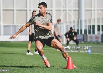 TURIN, ITALY - OCTOBER 12:  Juventus player Cristiano Ronaldo during a training session at JTC on October 12, 2018 in Turin, Italy.  (Photo by Daniele Badolato - Juventus FC/Juventus FC via Getty Images)