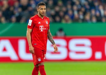 GELSENKIRCHEN, GERMANY - MARCH 03: (BILD ZEITUNG OUT) Corentin Tolisso of Bayern Muenchen looks on during the DFB Cup quarterfinal match between FC Schalke 04 and FC Bayern Muenchen at Veltins Arena on March 3, 2020 in Gelsenkirchen, Germany. (Photo by Mario Hommes/DeFodi Images via Getty Images)