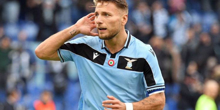 ROME, ITALY - JANUARY 18:  Ciro Immobile of SS Lazio celebrates a second goal a penalty during the Serie A match between SS Lazio and  UC Sampdoria at Stadio Olimpico on January 18, 2020 in Rome, Italy.  (Photo by Marco Rosi/Getty Images)