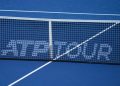 August 17, 2019, Cincinnati, OH, USA: CINCINNATI, OH - AUGUST 17: A detailed view of an ATP TOUR logo on a tennis net during the semifinal round of the Western & Southern Open at Lindner Family Tennis Center on August 17, 2019 in Mason, Ohio. (Photo by Adam Lacy/Icon Sportswire) (Credit Image: © Adam Lacy/Icon SMI via ZUMA Press)