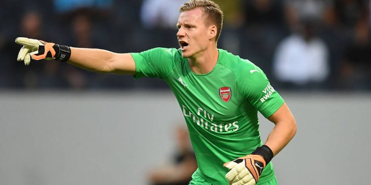STOCKHOLM, SWEDEN - AUGUST 04:  Bernd Leno of Arsenal during the Pre-season friendly between Arsenal and SS Lazzio on August 4, 2018 in Stockholm, Sweden.  (Photo by David Price/Arsenal FC via Getty Images)