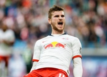 LEIPZIG, GERMANY - OCTOBER 19: Timo Werner of RB Leipzig celebrates his goal during the Bundesliga match between RB Leipzig and VfL Wolfsburg at Red Bull Arena on October 19, 2019 in Leipzig, Germany. (Photo by Reinaldo Coddou H./Bundesliga/Bundesliga Collection via Getty Images) *** Local Caption *** Timo Werner