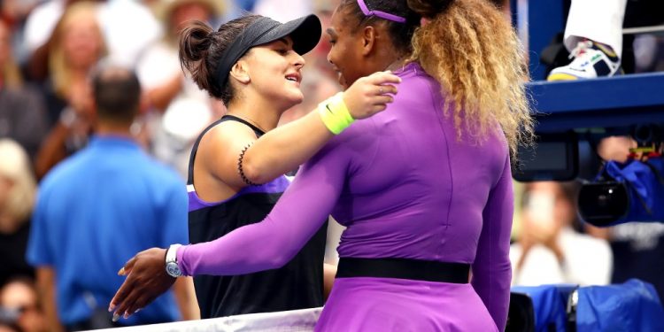 NEW YORK, NEW YORK - SEPTEMBER 07: Bianca Andreescu of Canada is congratulated by Serena Williams of the United States after winning the Women's Singles final match on day thirteen of the 2019 US Open at the USTA Billie Jean King National Tennis Center on September 07, 2019 in the Queens borough of New York City. (Photo by Clive Brunskill/Getty Images) ORG XMIT: 775377565 ORIG FILE ID: 1173007885