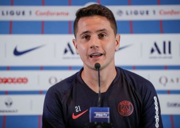 Paris Saint-Germain Spanish midfielder Ander Herrera addresses a press conference on September 13, 2019 in Paris on the eve of a French L1 football match against Strasbourg. (Photo by GEOFFROY VAN DER HASSELT / AFP)        (Photo credit should read GEOFFROY VAN DER HASSELT/AFP via Getty Images)