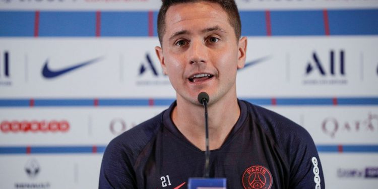 Paris Saint-Germain Spanish midfielder Ander Herrera addresses a press conference on September 13, 2019 in Paris on the eve of a French L1 football match against Strasbourg. (Photo by GEOFFROY VAN DER HASSELT / AFP)        (Photo credit should read GEOFFROY VAN DER HASSELT/AFP via Getty Images)