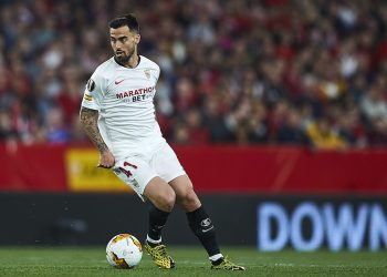 SEVILLE, SPAIN - FEBRUARY 27: Suso of Sevilla FC in action during the UEFA Europa League round of 32 second leg match between Sevilla FC and CFR Cluj at Estadio Ramon Sanchez Pizjuan on February 27, 2020 in Seville, Spain. (Photo by Fran Santiago/Getty Images)