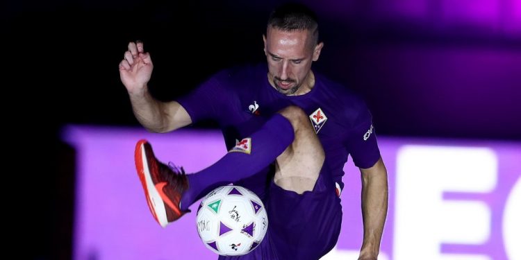 Franck Ribery during the official presentation as new player of AC Fiorentina at the Artemio Franchi Stadium in Florence, Italy on August 22, 2019
 (Photo by Matteo Ciambelli/NurPhoto via Getty Images)