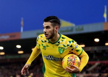 NORWICH, ENGLAND - DECEMBER 26: Emi Buendia of Norwich City during the Sky Bet Championship match between Norwich City and Nottingham Forest at Carrow Road on December 26, 2018 in Norwich, England. (Photo by Stephen Pond/Getty Images)