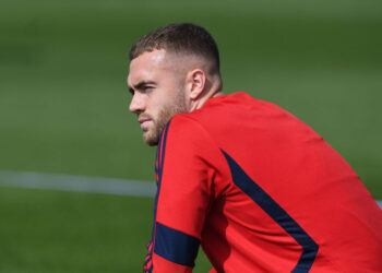 ST ALBANS, ENGLAND - AUGUST 31: Calum Chambers of Arsenal during a training session at London Colney on August 31, 2019 in St Albans, England. (Photo by Stuart MacFarlane/Arsenal FC via Getty Images)