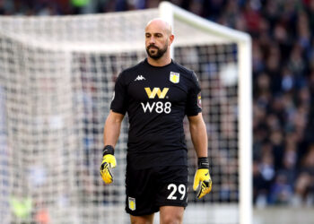 Aston Villa's goalkeeper Pepe Reina during the Premier League match at the AMEX Stadium, Brighton. PA Photo. Picture date: Saturday January 18, 2020. See PA story SOCCER Brighton. Photo credit should read: Gareth Fuller/PA Wire. RESTRICTIONS: EDITORIAL USE ONLY No use with unauthorised audio, video, data, fixture lists, club/league logos or "live" services. Online in-match use limited to 120 images, no video emulation. No use in betting, games or single club/league/player publications.
