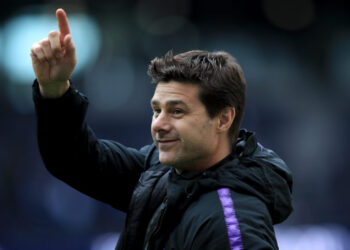 LONDON, ENGLAND - MAY 12: Mauricio Pochettino manager / head coach of Tottenham Hotspur reacts during the Premier League match between Tottenham Hotspur and Everton FC at Tottenham Hotspur Stadium on May 12, 2019 in London, United Kingdom. (Photo by Marc Atkins/Getty Images)