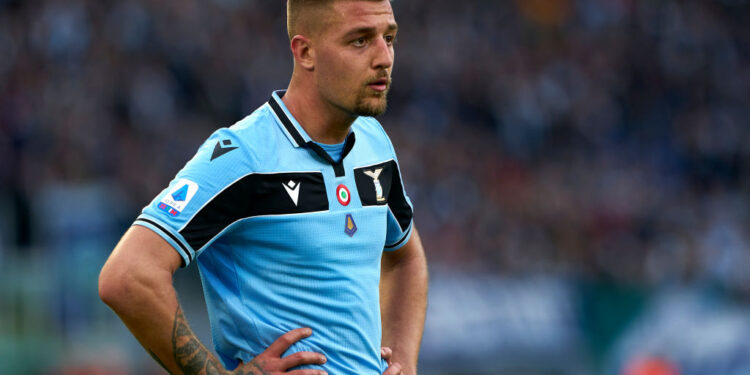 ROME, ITALY - FEBRUARY 29: Sergej Milinkovic-Savic of Lazio looks on during the Serie A match between SS Lazio and Bologna FC at Stadio Olimpico on February 29, 2020 in Rome, Italy. (Photo by Danilo Di Giovanni/Quality Sport Images/Getty Images)