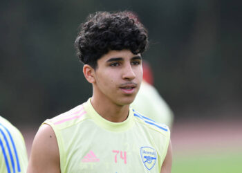 ST ALBANS, ENGLAND - AUGUST 17: Salah Oulad M’Hand of Arsenal during the Arsenal U23 training session at London Colney on August 17, 2020 in St Albans, England. (Photo by David Price/Arsenal FC via Getty Images)