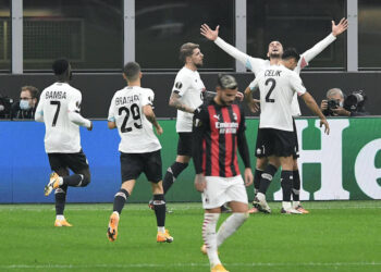Db Milano 05/11/2020 - Europa League / Milan-Lille / foto Daniele Buffa/Image nella foto: esultanza gol Yusuf Yazc PUBLICATIONxNOTxINxITA