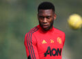 MALAGA, SPAIN - FEBRUARY 13: (EXCLUSIVE COVERAGE) Timothy Fosu-Mensah of Manchester United in action during a first team training session on February 13, 2020 in Malaga, Spain. (Photo by Matthew Peters/Manchester United via Getty Images)