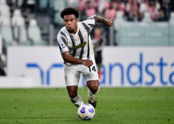 TURIN, ITALY - SEPTEMBER 20: Weston Mckennie of Juventus FC  during the Italian Serie A   match between Juventus v Sampdoria at the Allianz Stadium on September 20, 2020 in Turin Italy (Photo by Mattia Ozbot/Soccrates/Getty Images)