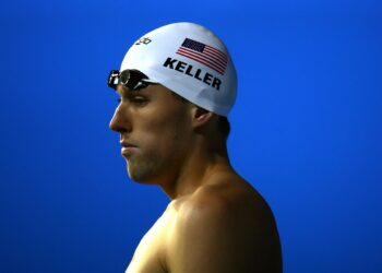 MELBOURNE, AUSTRALIA - MARCH 26:  Klete Keller of the United States of America after finishing second in the Men's 200m Freestyle heats during the XII FINA World Championships at the Rod Laver Arena on March 26, 2007 in Melbourne, Australia.  (Photo by Vladimir Rys/Bongarts/Getty Images)