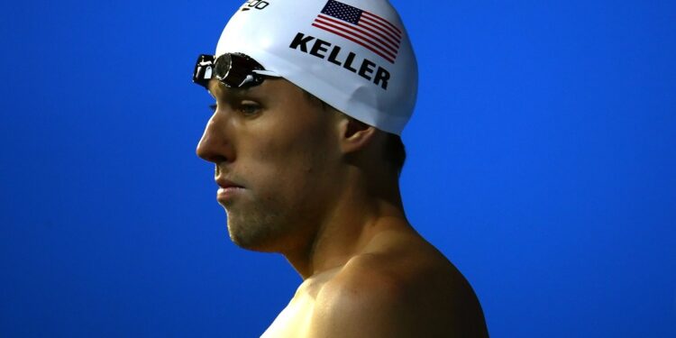 MELBOURNE, AUSTRALIA - MARCH 26:  Klete Keller of the United States of America after finishing second in the Men's 200m Freestyle heats during the XII FINA World Championships at the Rod Laver Arena on March 26, 2007 in Melbourne, Australia.  (Photo by Vladimir Rys/Bongarts/Getty Images)