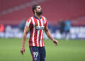 MADRID, SPAIN - DECEMBER 19: Diego Costa of Club Atletico de Madrid reacts during the La Liga Santander match between Atletico de Madrid and Elche CF at Estadio Wanda Metropolitano on December 19, 2020 in Madrid, Spain.  Sporting stadiums around Spain remain under strict restrictions due to the Coronavirus Pandemic as Government social distancing laws prohibit fans inside venues resulting in games being played behind closed doors. (Photo by Denis Doyle/Getty Images)
