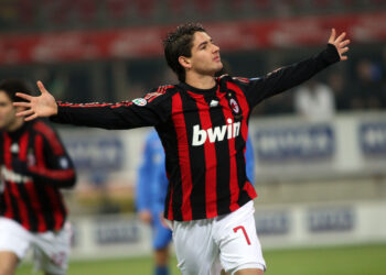 MILAN, ITALY - DECEMBER 21:  Pato of AC Milan celebrates after scoring during the Serie A match between AC Milan and Udinese at the Stadio Meazza on December 21, 2008 in Milan, Italy.  (Photo by New Press/Getty Images)